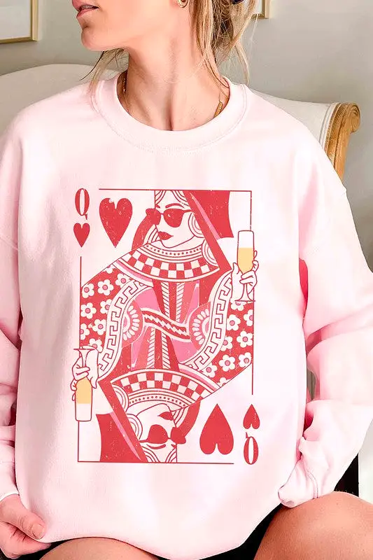 CHAMPAGNE QUEEN OF HEARTS Graphic Sweatshirt