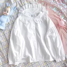 CUTE DOLL COLLAR BEAR EMBROIDERY SHIRT BY22373