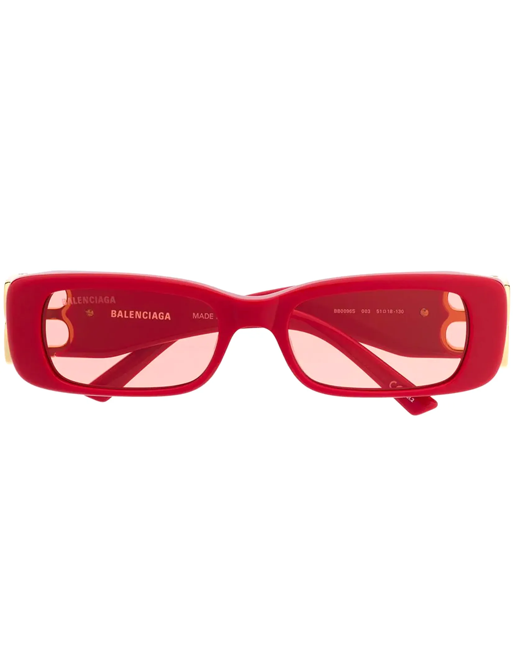 Dynasty Rectangle Sunglasses, Red