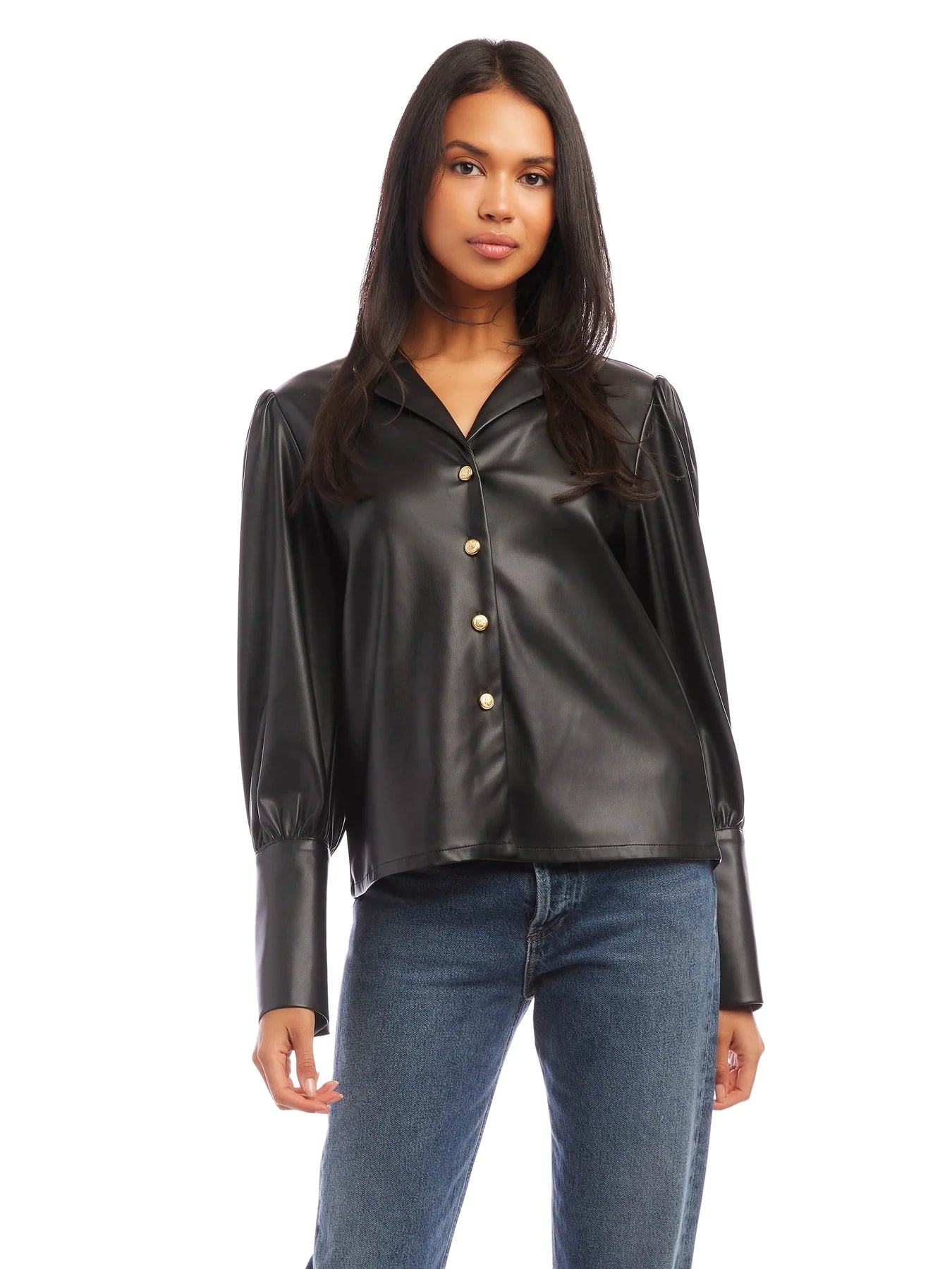 FAUX LEATHER SHIRT