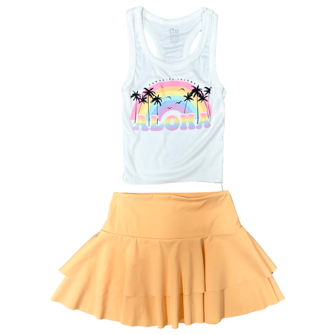 FBZ Aloha Rainbow White Tank