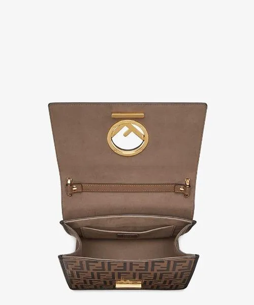 Fendi Kan I F Brown Leather Bag