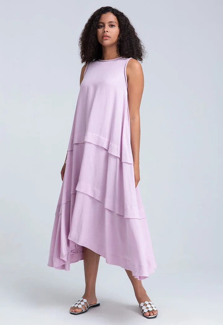 Flap Layered Sleeveless Dress