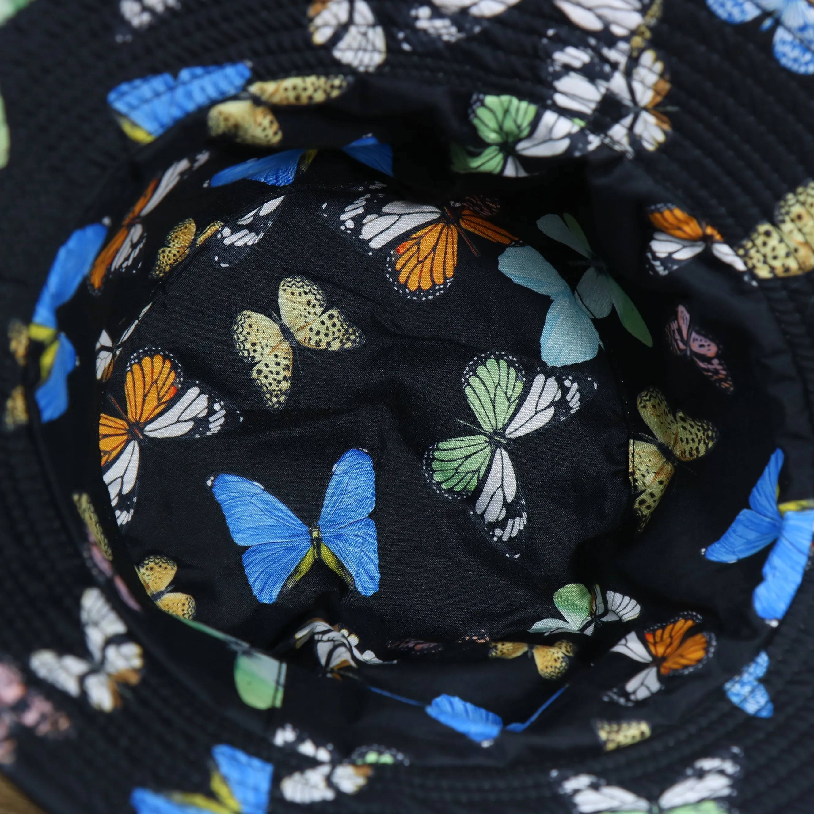 FOOT CLAN | BUTTERFLY PATTERN | BUCKET HAT | BLACK | SMALL/MEDIUM