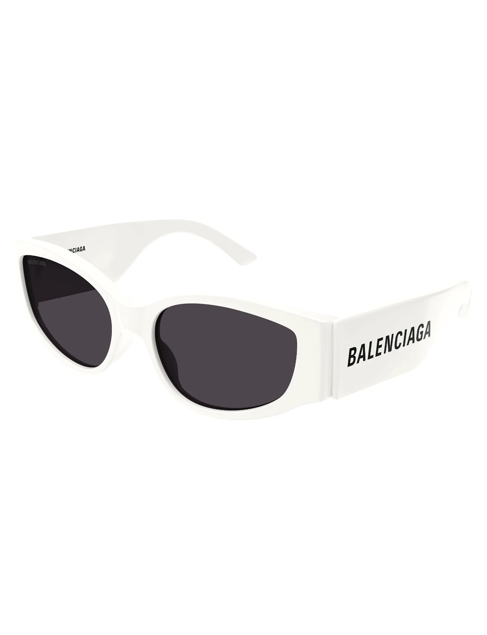 Full Rim Cat Eye Sunglasses, White/Grey