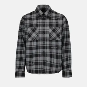 Grey Check Flannel Shirt with Pocket Detailing