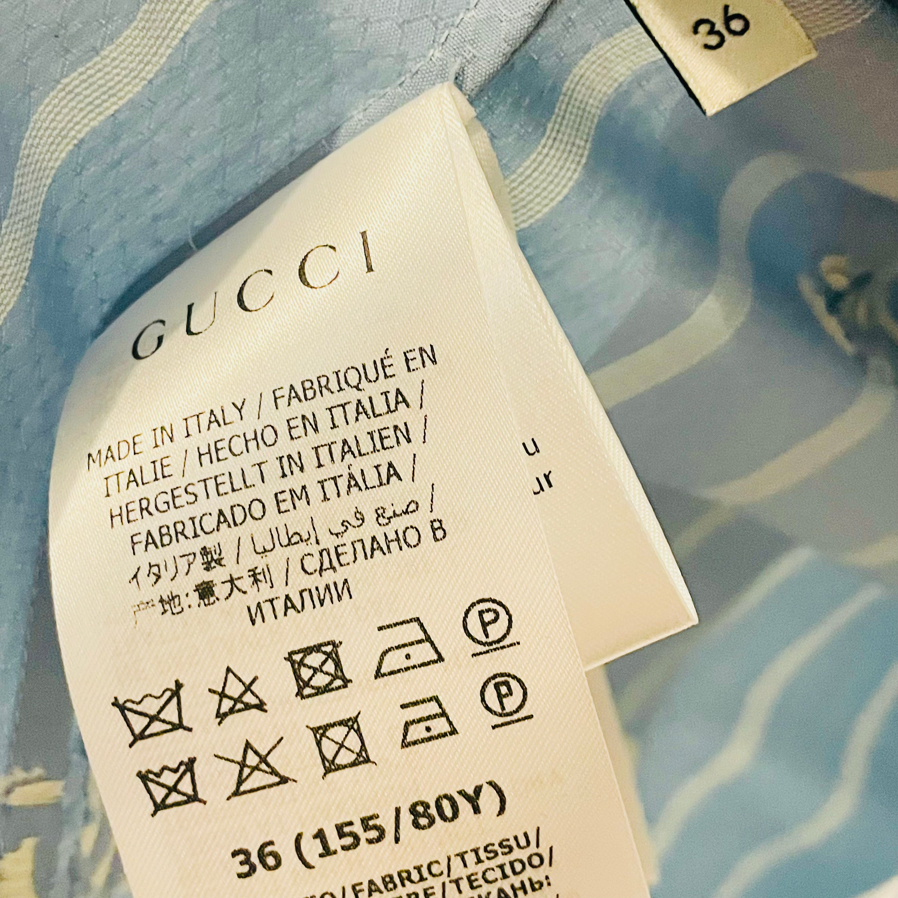 GUCCI - Shirt light blue color Logo size 36 IT