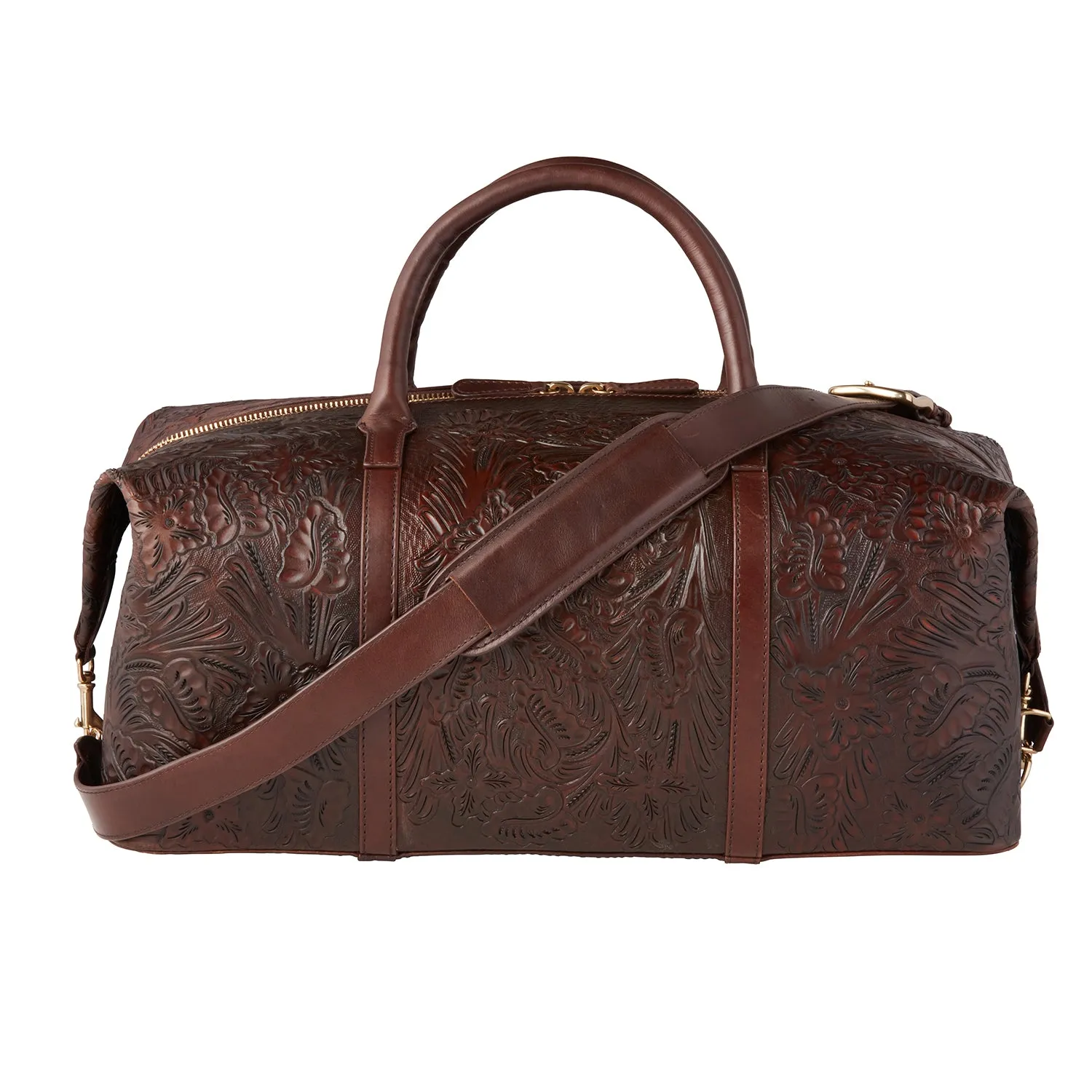 Hand-Tooled Duffle :: Brown