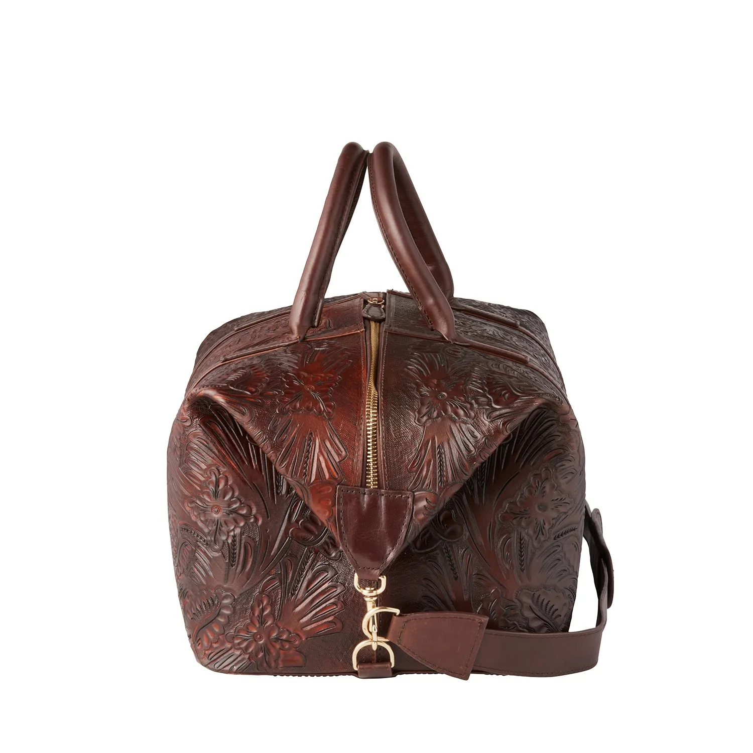 Hand-Tooled Duffle :: Brown