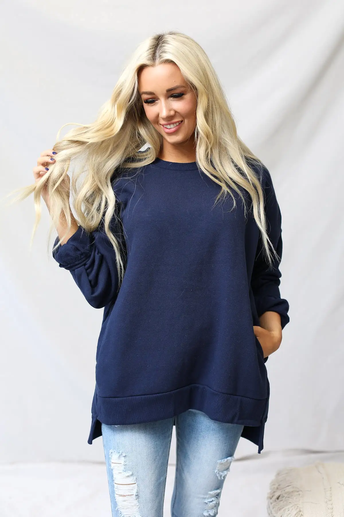 Hi-Lo Hem Sweatshirt