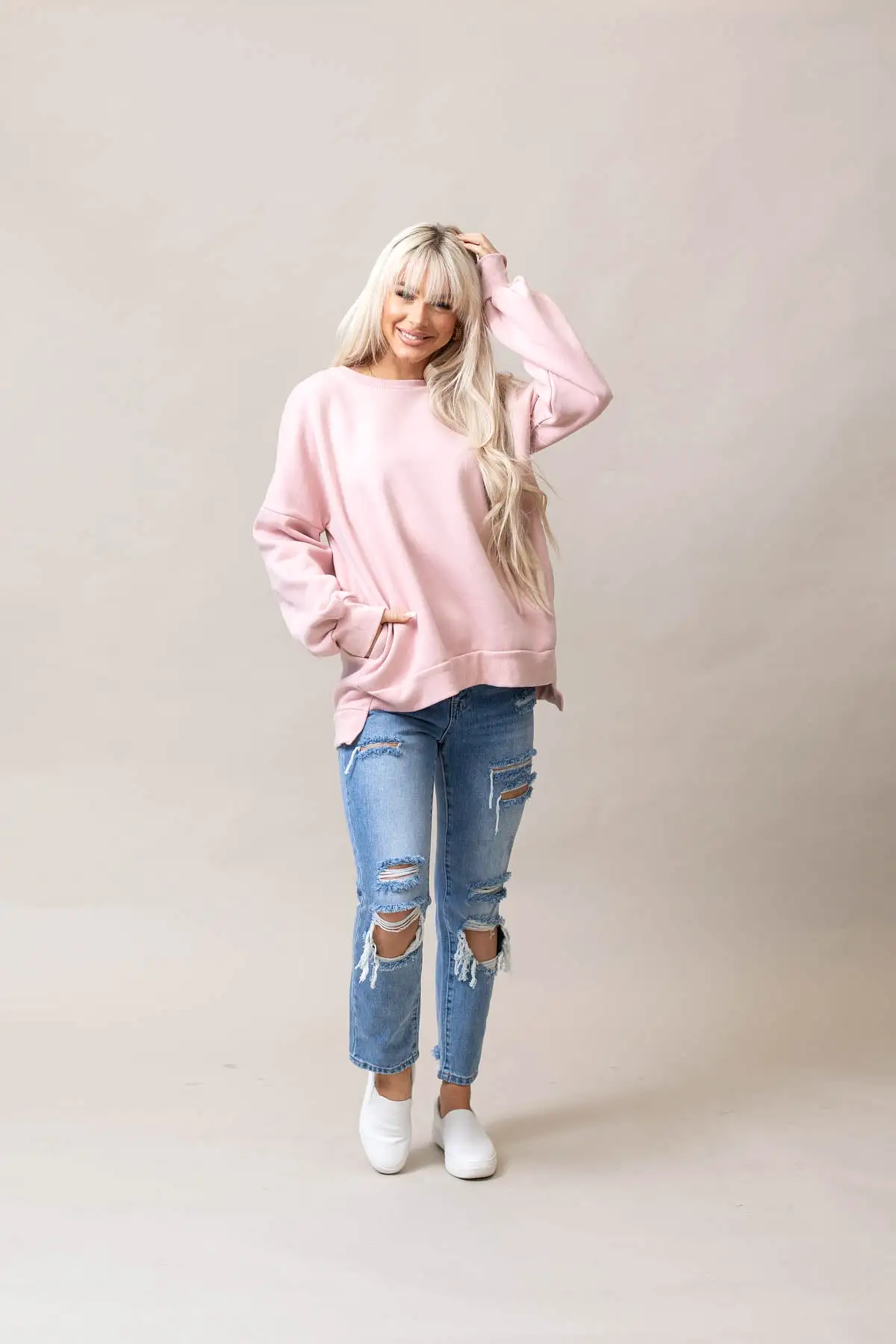 Hi-Lo Hem Sweatshirt