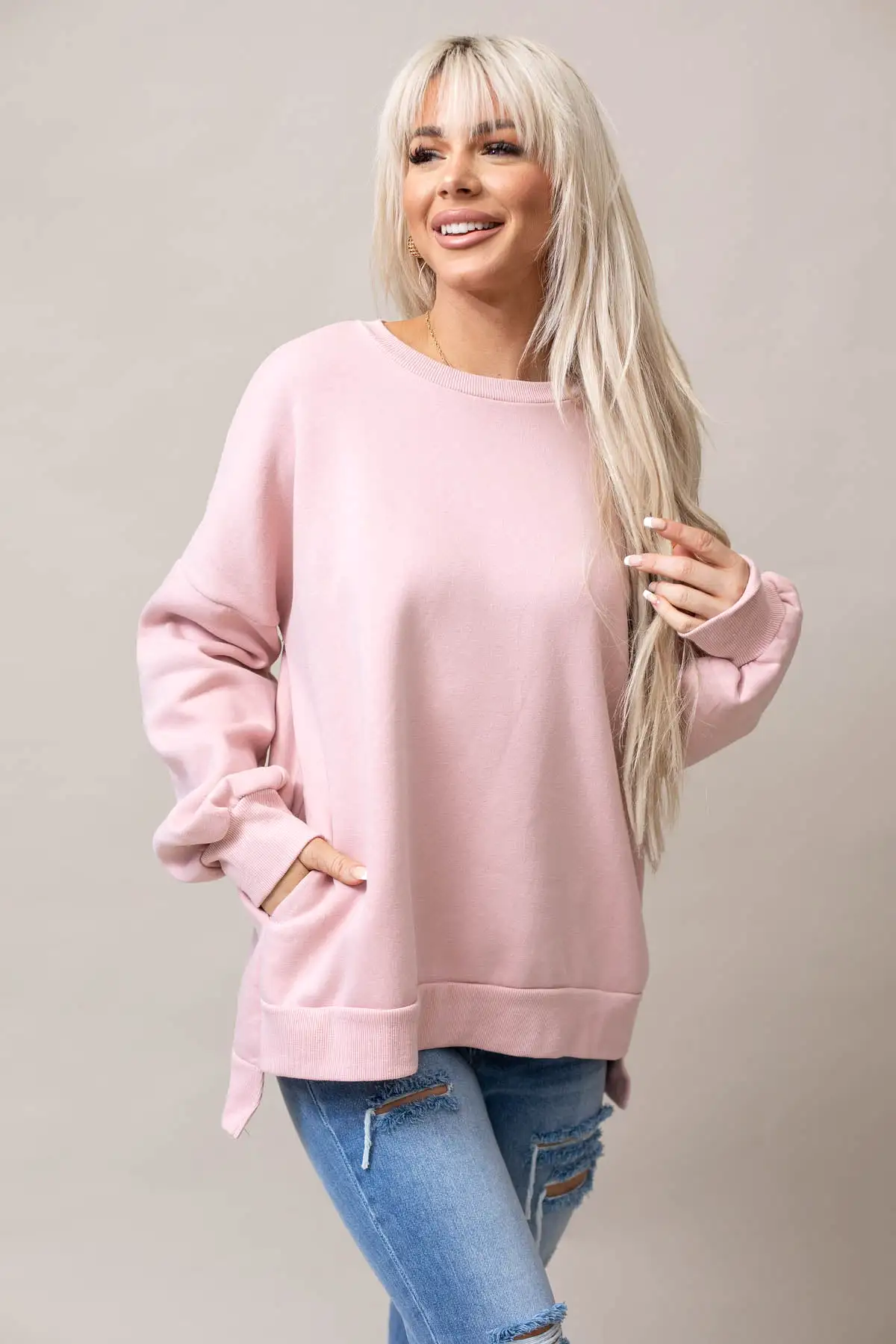 Hi-Lo Hem Sweatshirt