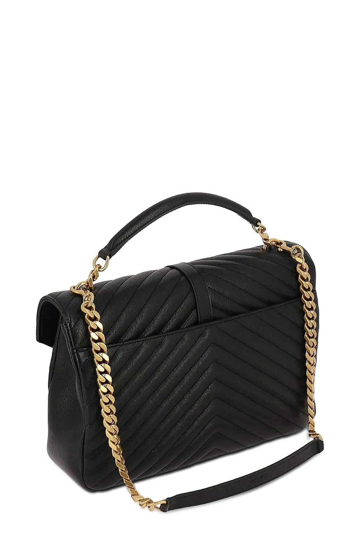 Large Monogram College Bag Black with Gold Hardware