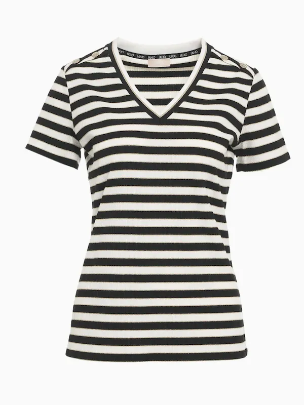 LiuJo T-Shirt – TA4192 J4679 – NERO e BIANCA  – New 2024