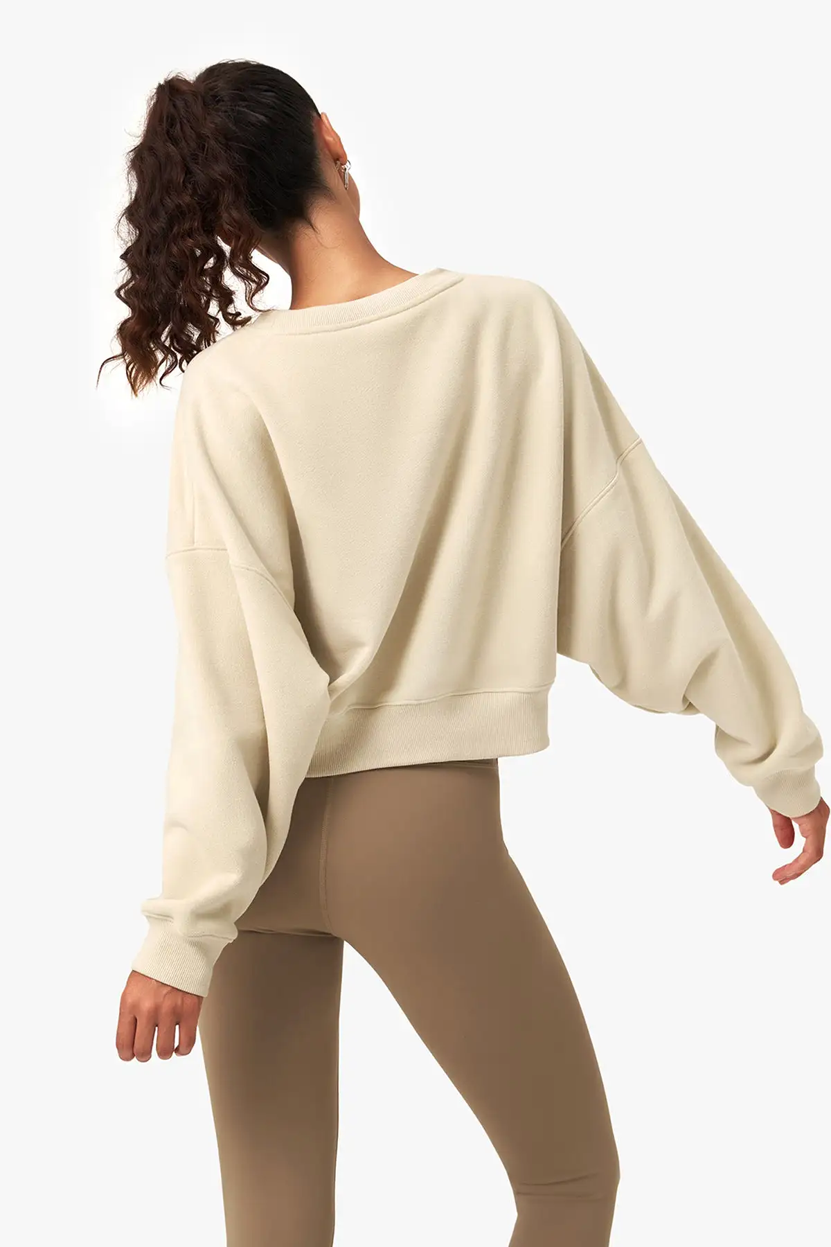 Loose Fit Short Batwing Sleeve Sweatshirt