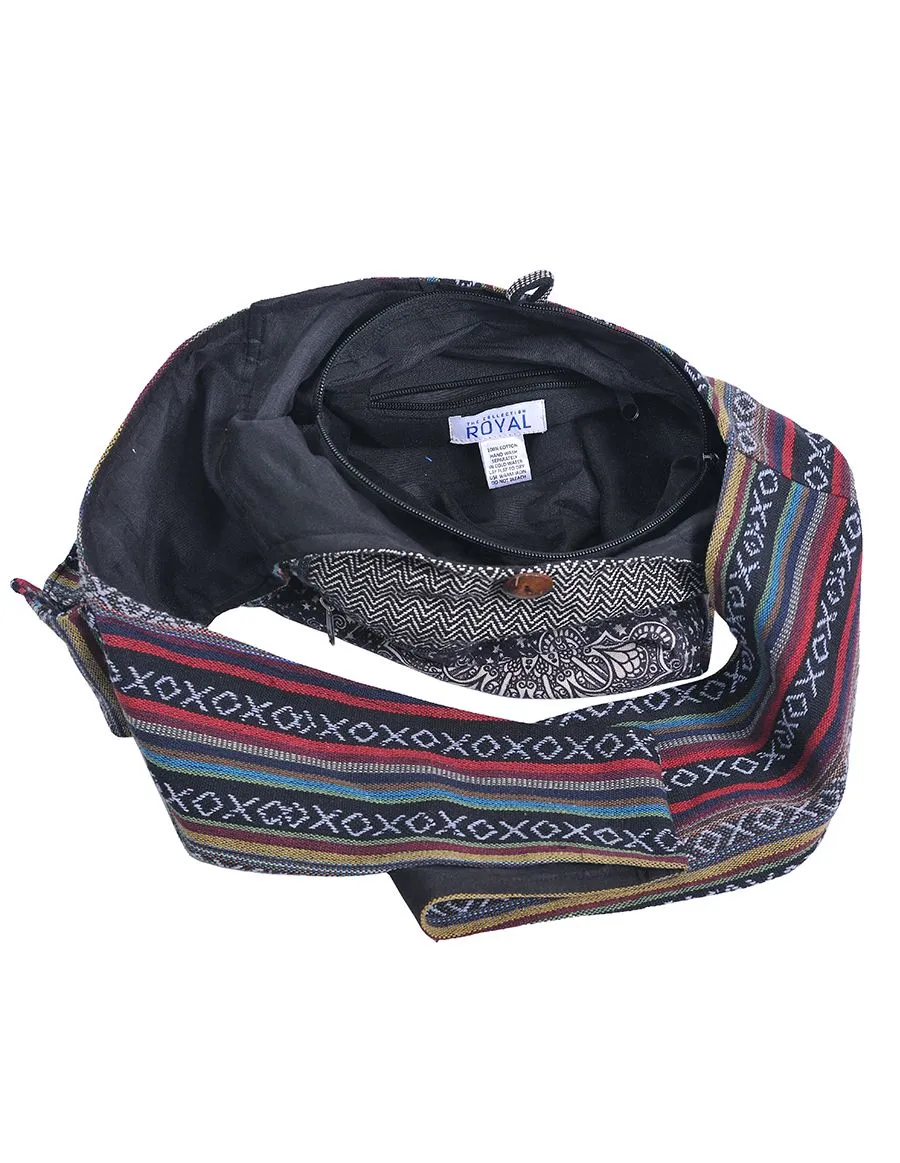 Mandala Black Printed Hobo