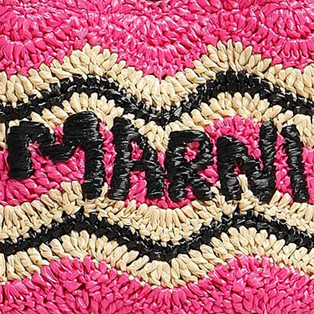 Marni x No Vacancy Inn Venice Mini Bucket Bag - Fuchsia/Natural