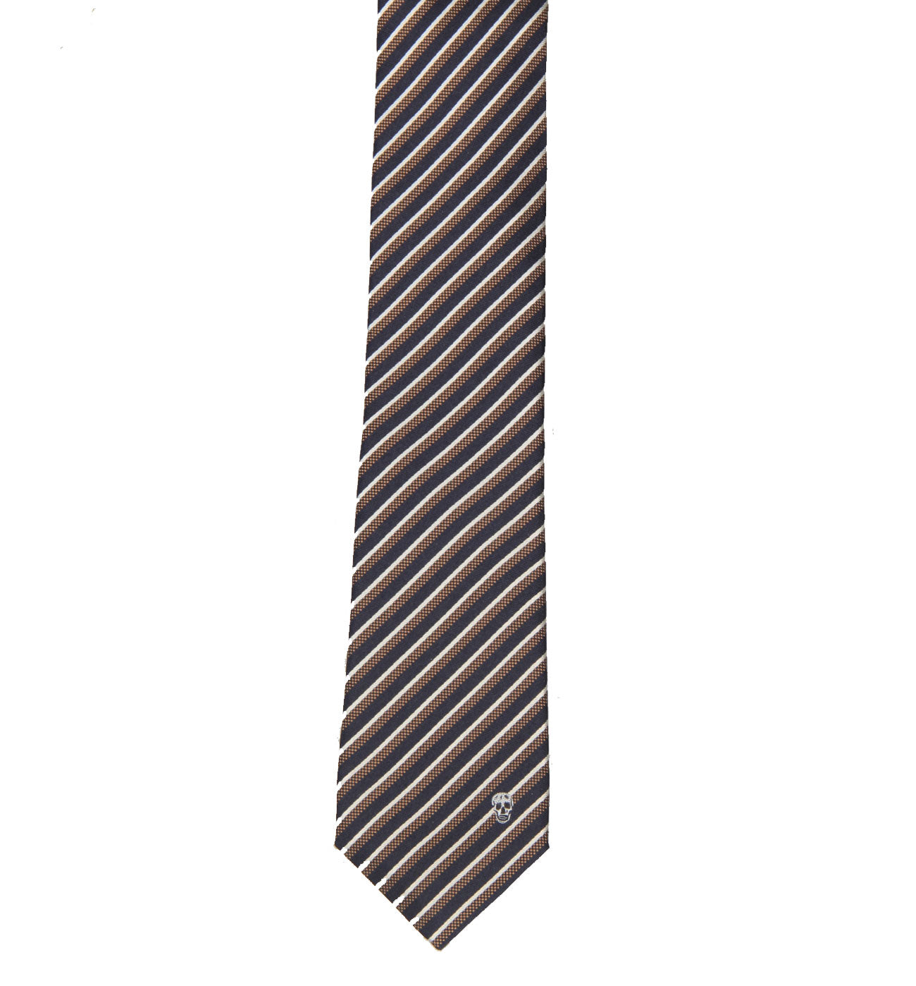 Men's Tie 5cm College Stripe, Navy/Brown