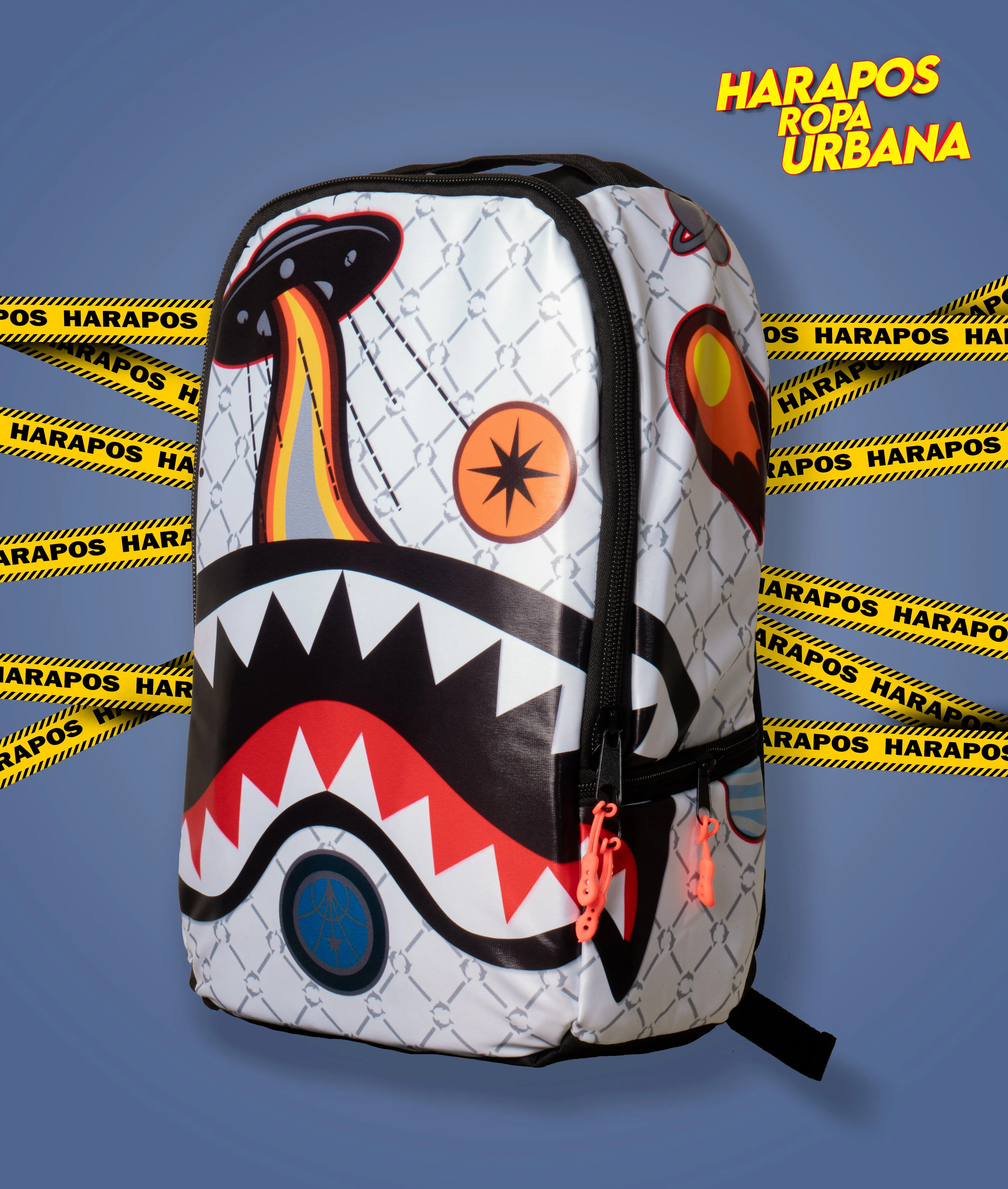 Mochila Bape ovni blanco arcoiris