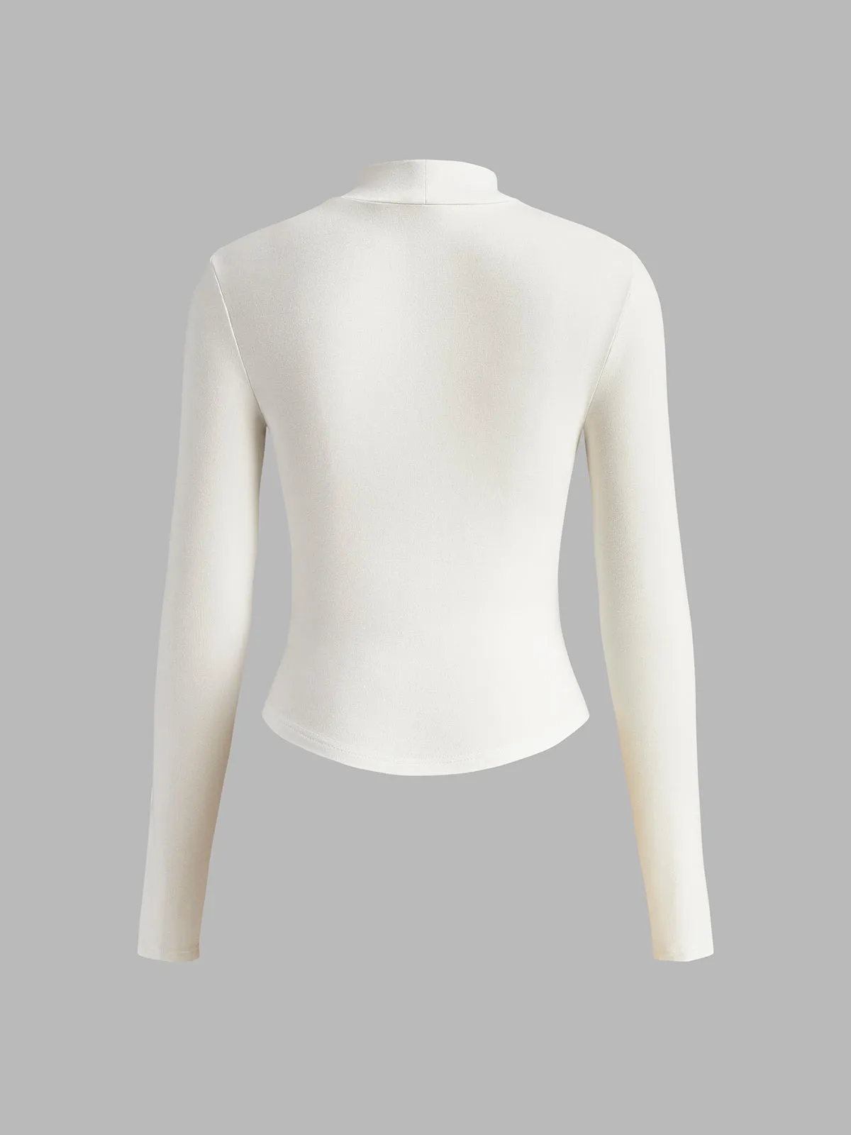 Mock Neck Piping Slim T-Shirt