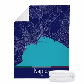 Naples City Map Fleece Blanket