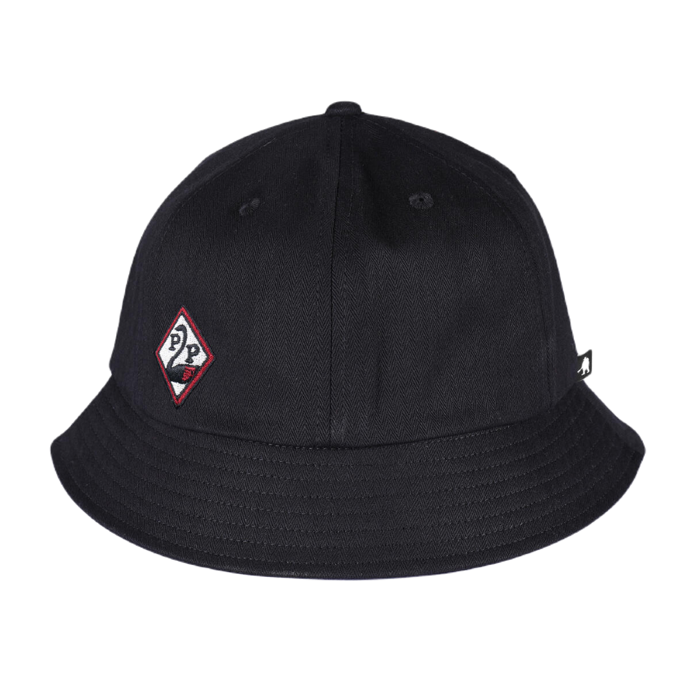 Pass Port Herringbone Bucket Hat Black