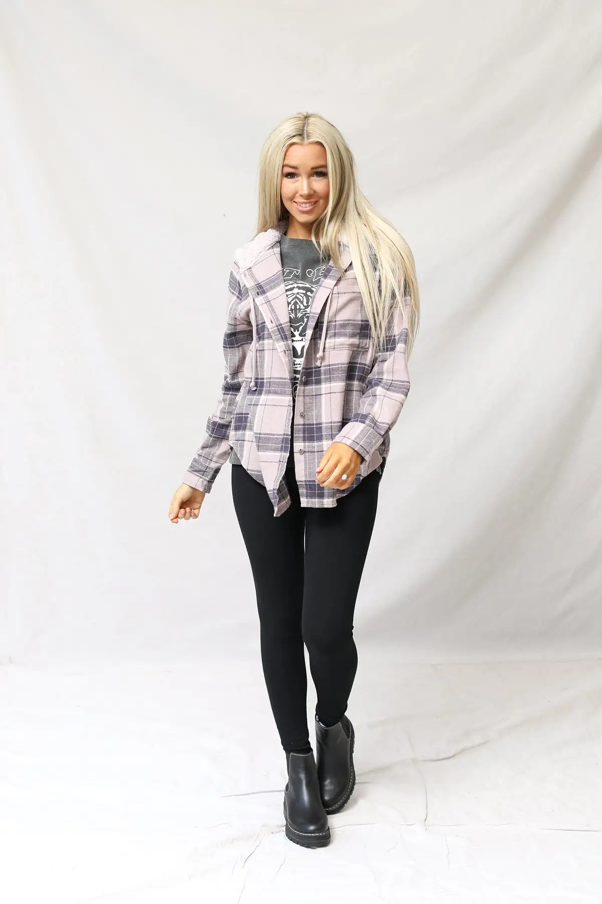 Plaid Flannel With Hoodie