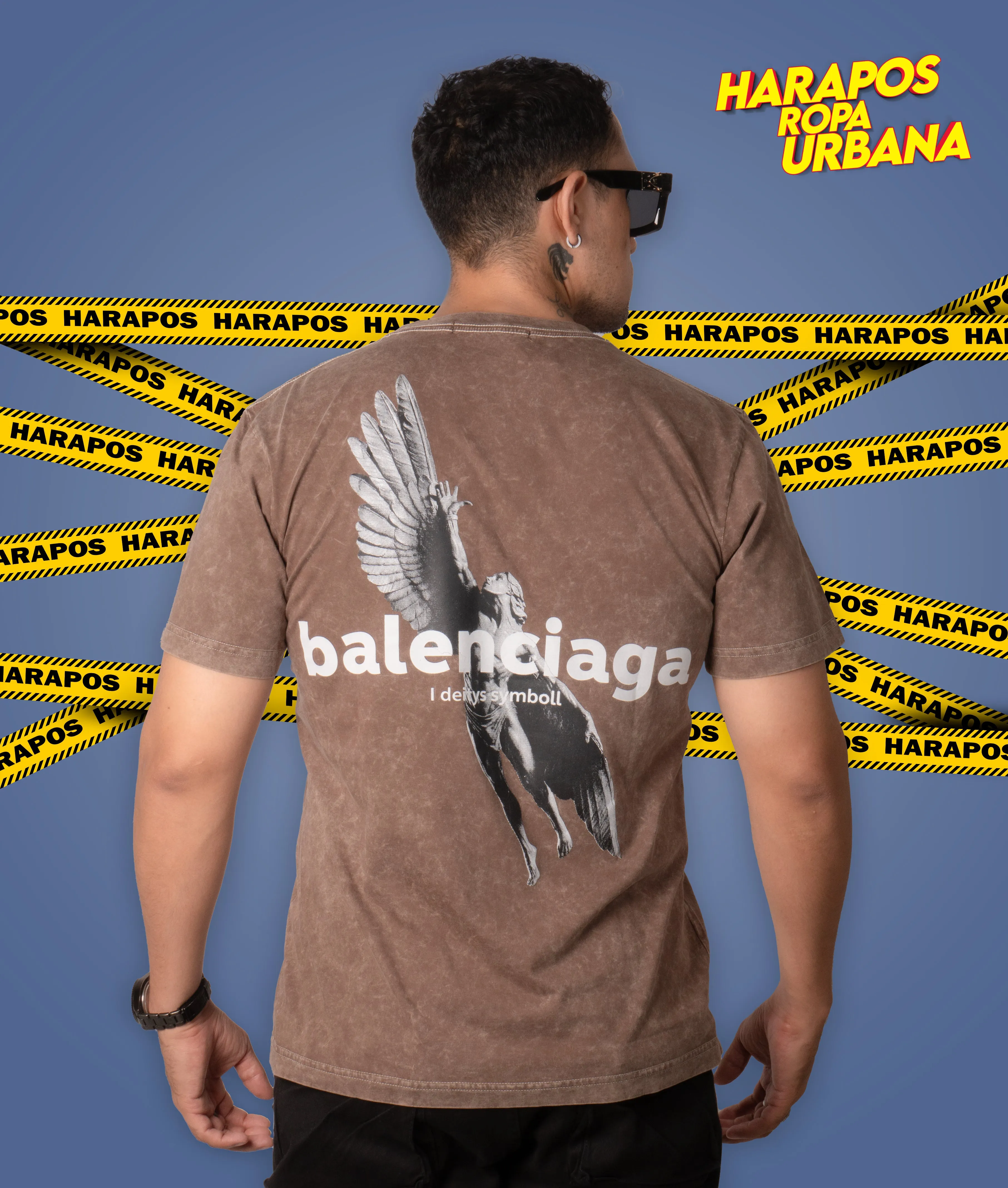 Polera Balenciaga Prelavada Angel cafe