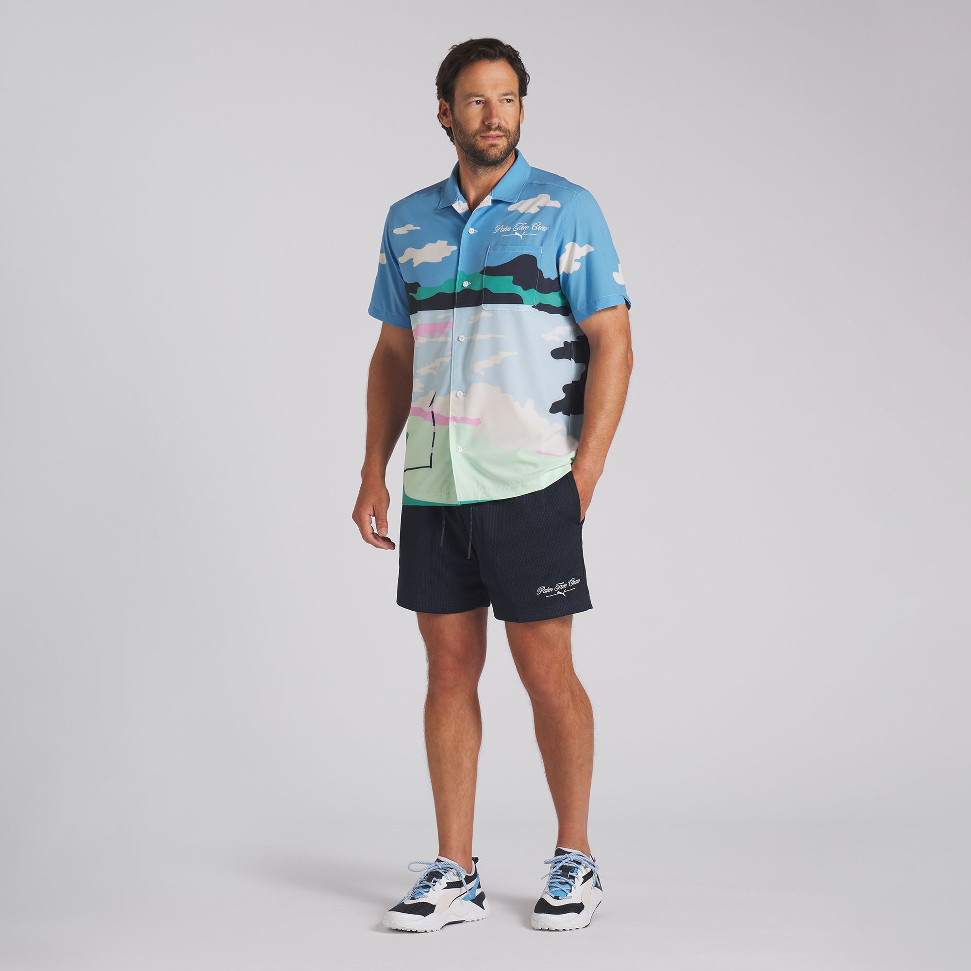 Puma x PTC Open Collar Print Golf Shirt