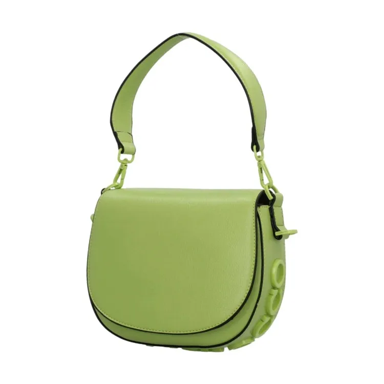 RoccoBarocco 10902 NINA Flap Bag Borsa a Mano Donna in Ecopelle Acid Green