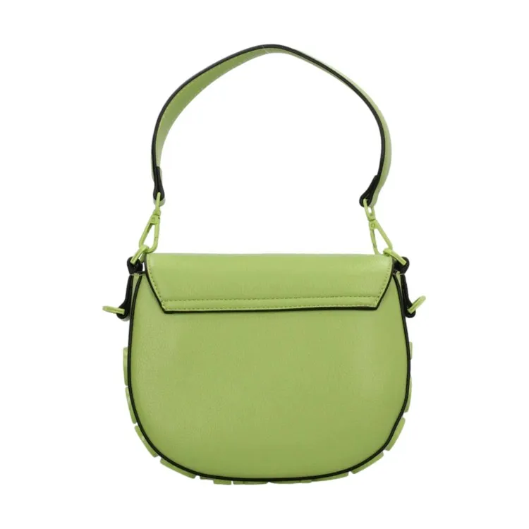 RoccoBarocco 10902 NINA Flap Bag Borsa a Mano Donna in Ecopelle Acid Green