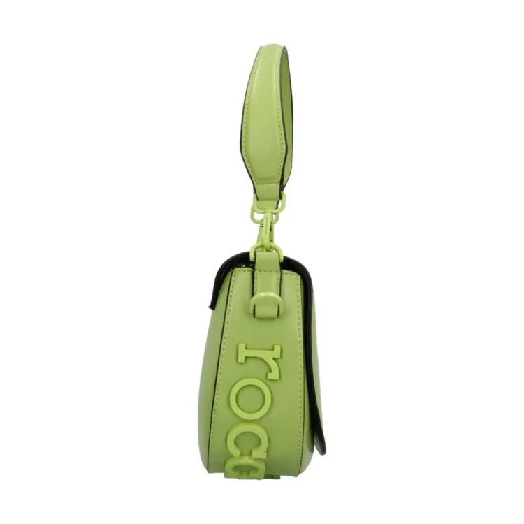 RoccoBarocco 10902 NINA Flap Bag Borsa a Mano Donna in Ecopelle Acid Green