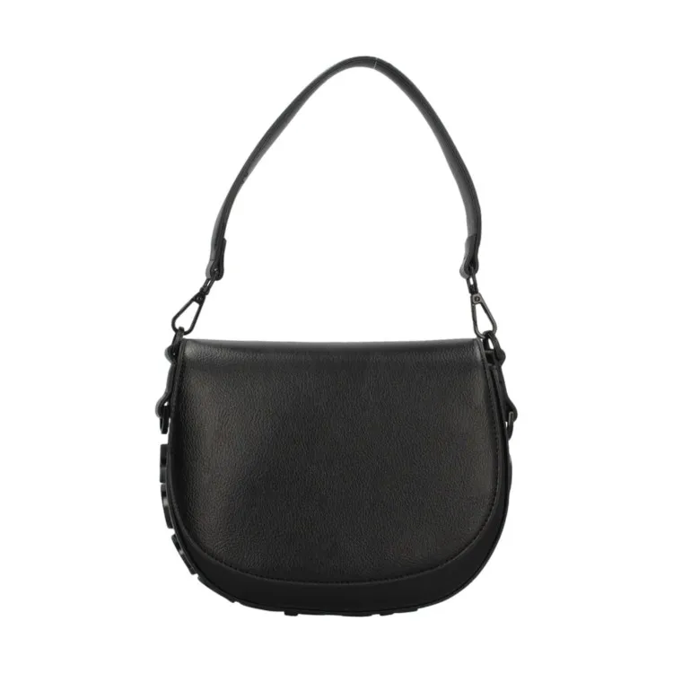 RoccoBarocco 10902 NINA Flap Bag Borsa a Mano Donna in Ecopelle Black