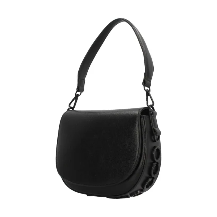 RoccoBarocco 10902 NINA Flap Bag Borsa a Mano Donna in Ecopelle Black