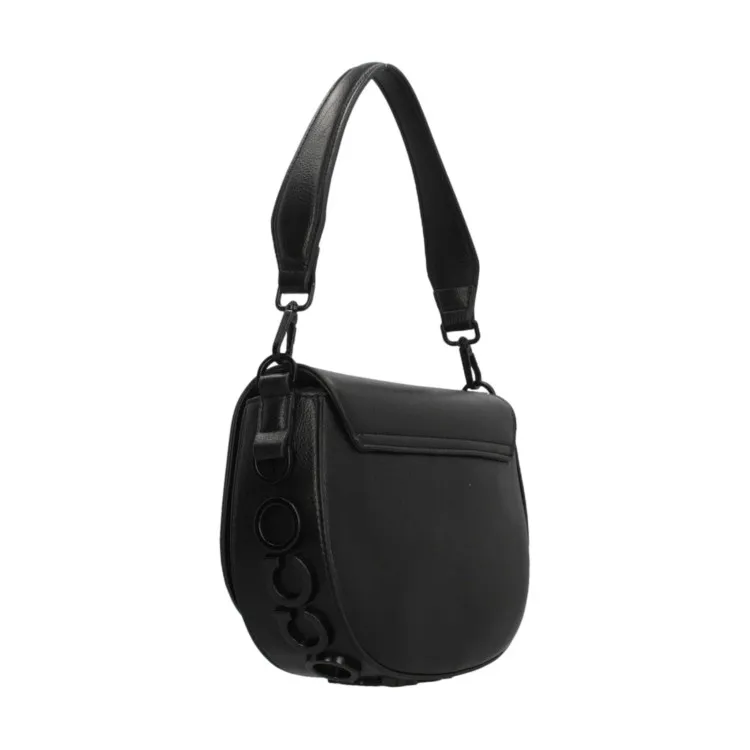 RoccoBarocco 10902 NINA Flap Bag Borsa a Mano Donna in Ecopelle Black