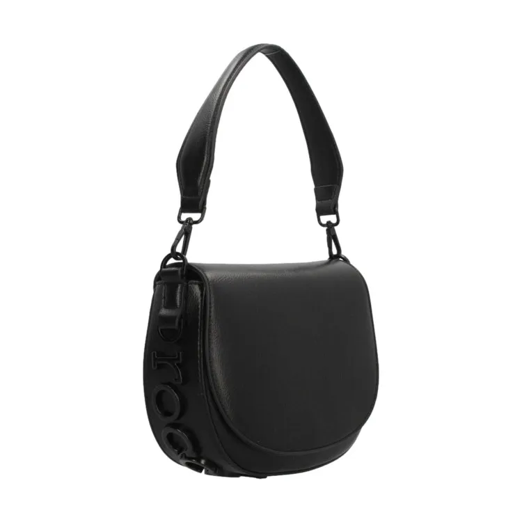 RoccoBarocco 10902 NINA Flap Bag Borsa a Mano Donna in Ecopelle Black