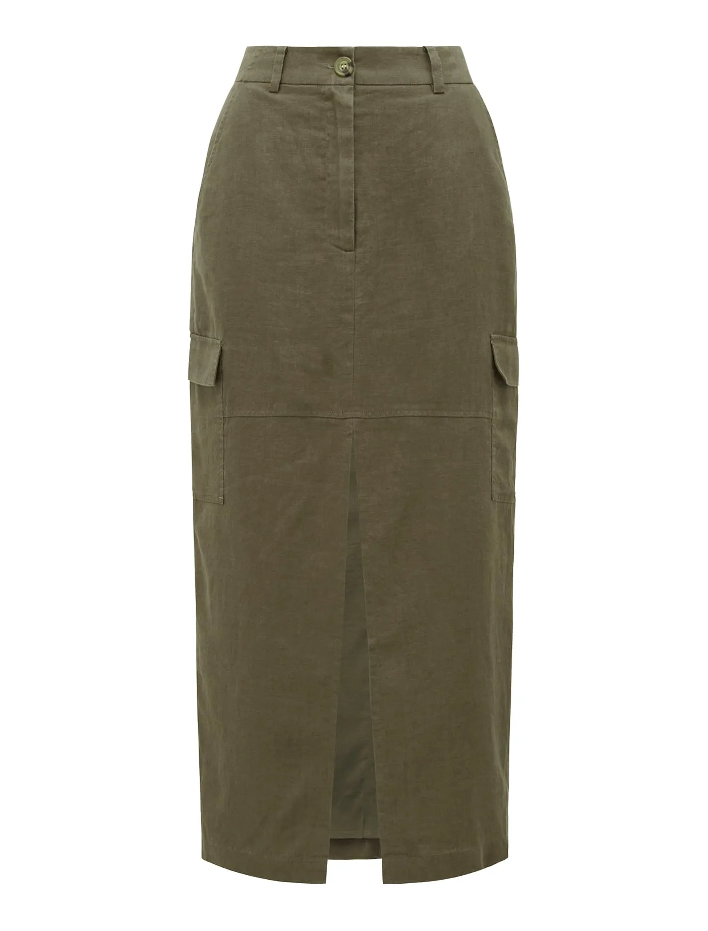 Ronnie Linen Cargo Midi Skirt