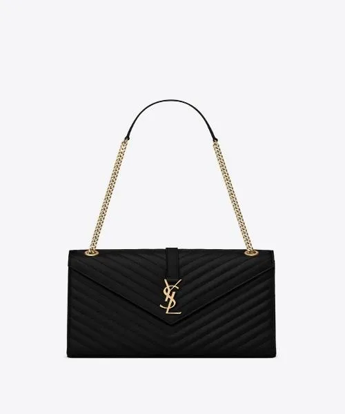 Saint Laurent Large Envelope Chain Bag Black