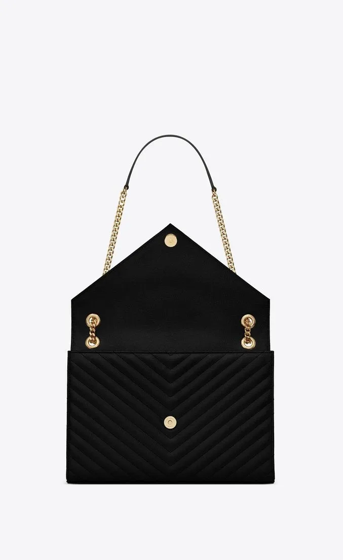 Saint Laurent Large Envelope Chain Bag Black