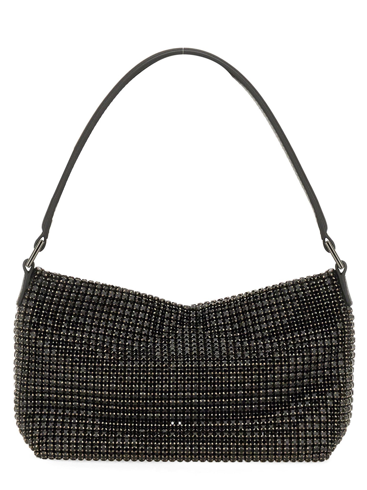 SELF-PORTRAIT    SMALL DIAMOND HOBO BAG WITH RHINESTONES