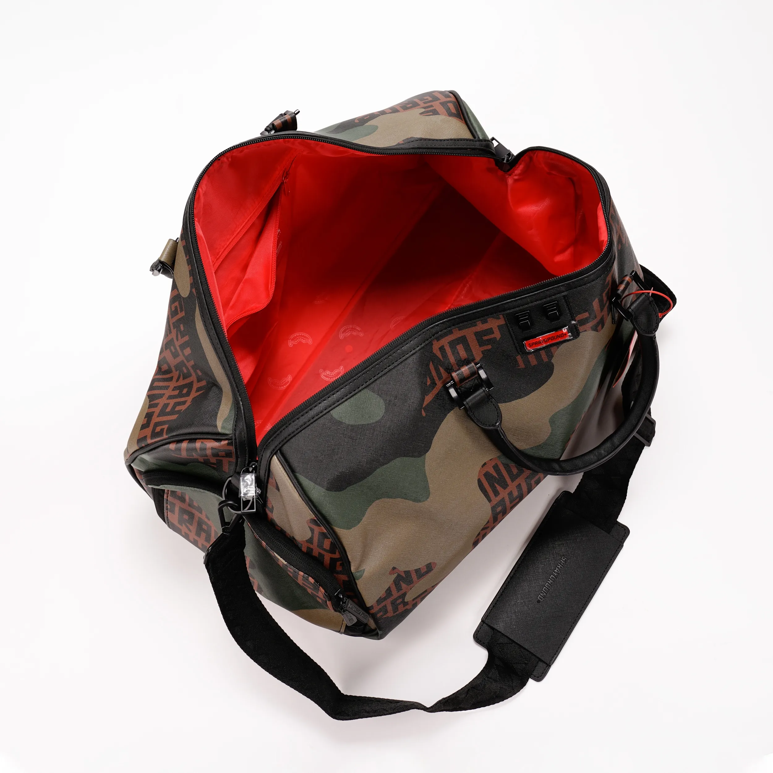 SPRAYGROUND BAG CAMO BRANDED DUFFLE BROWN