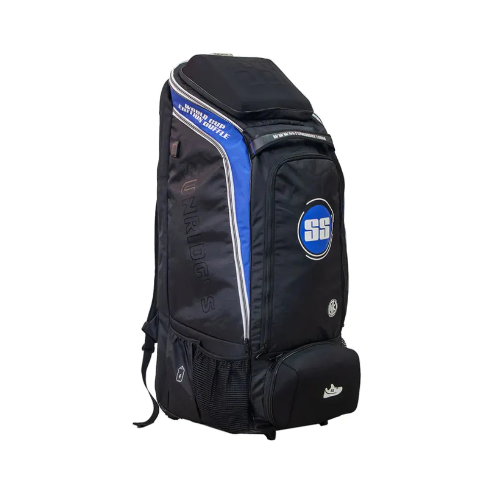 SS World Cup Edition Wheels Duffle Cricket Kit Bag (Black/Blue)