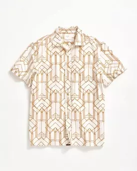 STAINED GLASS TREME BLOCK SHIRT- KHAKI