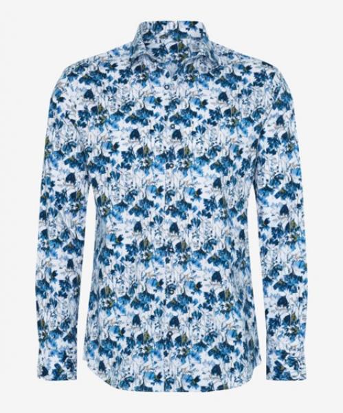 STYLE HAROLD L/S SHIRT, AZURE BLOOM MEDLEY