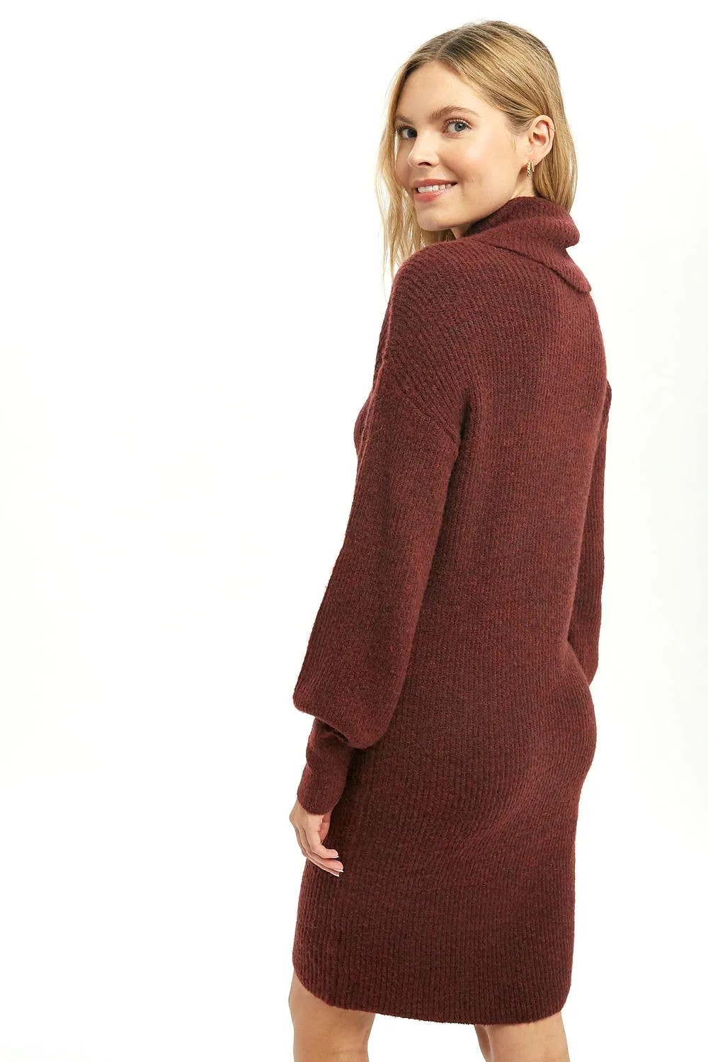 Sweater Dress: Burgundy