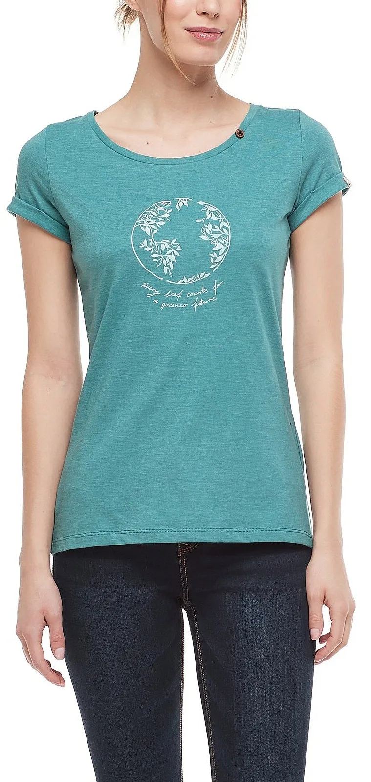 T-Shirt Ragwear Florah Print A Organic - 5028/Petrol - women´s