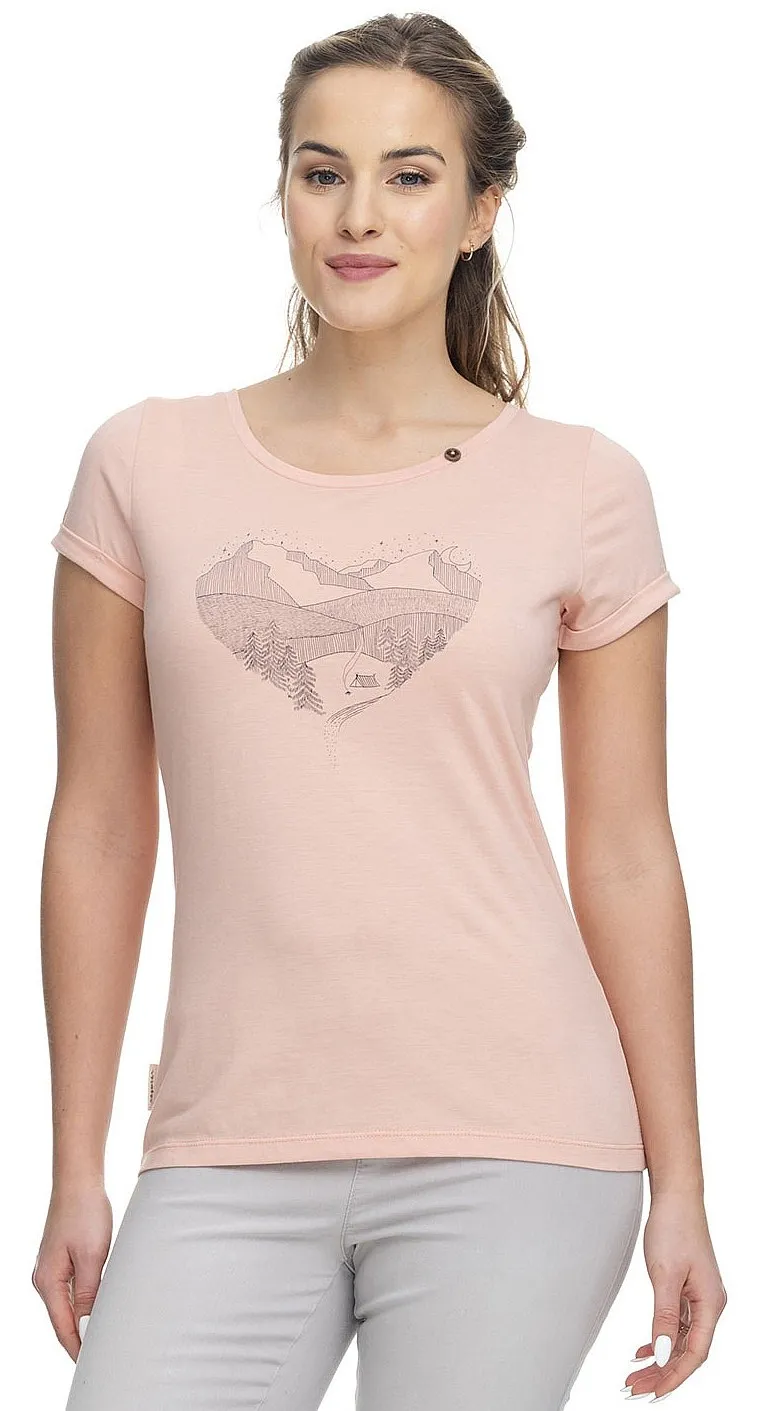 T-Shirt Ragwear Florah Print Organic - 4061/Dusty Pink - women´s