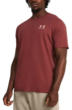 T-Shirt Under Armour Sportstyle Left Chest - Cinna Red/White - men´s