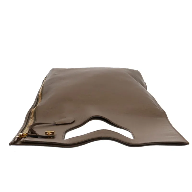 Tom Ford Alix Hobo Taupe With Gold Hardware