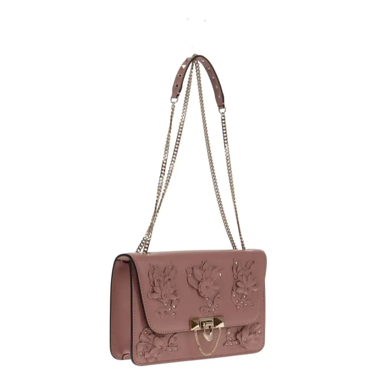 Valentino Floral Nude Flap Shoulder Bag